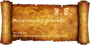 Malatinszki Bulcsú névjegykártya