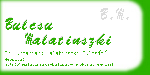 bulcsu malatinszki business card